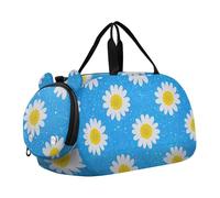 Falso Glitter Cartoon Margherita Fiore Blu Borsa sportiva Borsa sportiva con scomparto per scarpe Borsa da viaggio multifunzionale per viaggi, sport, giacca e fine settimana