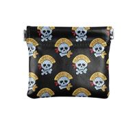 Falso Glitter Cartoon Pirate Skull Nero Donna Piccola Borsa in Pelle Cambiamento Comoda Organizzazione Borse per Donne Ragazzi Ragazze