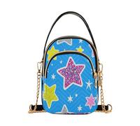 Falso Glitter Cartoon Star Colorful borse alla moda per le donne borsa a tracolla con multi tasche borse a mano per moglie