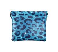 Falso Glitter Leopard Print Blu Donna Piccolo Portamonete in Pelle Impermeabile Mini Cambiamento Portafoglio Tasca per le Donne