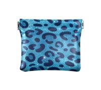 Falso Glitter Leopard Print Blu Moda Donne In Pelle Portafoglio Contanti Impermeabile Mini Caso Cosmetico per Le Donne billetera para