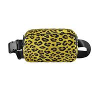 Falso Glitter Leopard Print Giallo Alla Moda Crossbody Bag Anti Theft Marsupio per donna d'affari Grande Capacità con Cinghia Regolabile per Shopping Sport Lavoro bolsa de cintura para