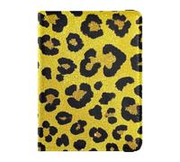 Falso Glitter Leopard Print Giallo Cuoio decorativo porta passaporto per gli uomini di viaggio Portafoglio Combo Porta Passaporto Custodia Portafoglio Impermeabile, Falso Glitter Leopardo giallo, 1