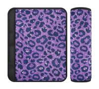 Falso Glitter Leopard Print Lavanda 2 Pack Spalline Pad Protegge il collo e le spalle per la maggior parte delle auto funda para cinturón de carro