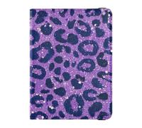 Falso Glitter Leopard Print Lavanda Cuoio decorativo Passaporto Titolari Portafoglio Combo Porta Passaporto Caso Impermeabile, Finto glitter leopardato lavanda, 1 size