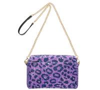 Falso Glitter Leopard Print Lavanda Moda Crossbody Borse Per Le Donne Piccole Pelle Vegana Delle Donne Casual Borse A Tracolla Impermeabile Borse A Mano