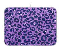 Falso Glitter Leopard Print Lavanda Riutilizzabile Piatto Stuoia di asciugatura 18x24 Rettangolo Grande Asciutto Opaco Decorativo Home Decor Essentials