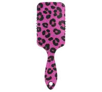 Falso Glitter Leopard Print Rose Red spazzola antistatica per colpo Progettato testa massaggiatore cuoio capelluto per capelli ricci con manico ergonomico cepillos para cabello