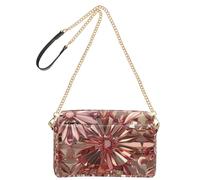 Falso Lusso Maroon Cristallo Margherita Stampa Floreale Crossbody Borse Per Le Donne In Pelle Vegana Cross Body Borse Zip Borse A Tracolla