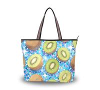 Falso paillettes Glitter blu kiwi tessuto di seta borse con cerniera e borse comode hobo borse per le donne