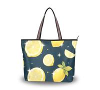 Falso paillettes Glitter Blue Lemon tessuto di seta borse con cerniera e borse convenienti per le donne spalla