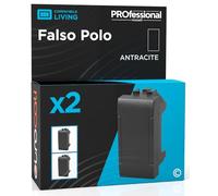 Falso Polo Copritasti Copriforo Compatibile con BTicino Living Frutto Colore Antracite - Confezione da 2