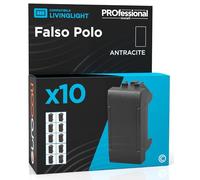 Falso Polo Copritasti Copriforo Compatibile con BTicino Livinglight Frutto Colore Antracite - Confezione da 10