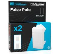 Falso Polo Copritasti Copriforo Compatibile con BTicino Livinglight Frutto Colore Bianco - Confezione da 2