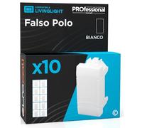 Falso Polo Copritasti Copriforo Compatibile con BTicino Livinglight Frutto Colore Bianco - Confezione da 10