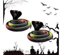 Falso serpente giocattolo di ripieno, 2 pezzi spaventosi realistici | Bufala in giocattolo per scherzare | Per la festa dei pesci di aprile ragazzi ragazze adolescenti adulti casa