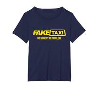 Falso Taxi - nessun Denaro nessun Problema Maglietta, Donna Plus-Size, Navy, 4X