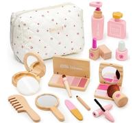 Falso Trucco Bambina in Legno Trucco Bambino Giocattolo Trucco Valigetta Accessori Set di Trucco Set Giocattolo Ragazza Principessa Compleanno Regalo 3 4 5 6 7 8 Anni