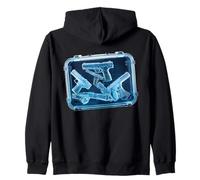 Falso X-Ray of Guns Cool Blue Graphic Design Felpa con Cappuccio