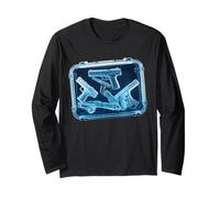 Falso X-Ray of Guns Cool Blue Graphic Design Maglia a Manica