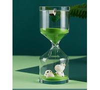 Falytemow Clessidra da 30 minuti con clessidra verde con sabbia a forma di mucca, decorazione per cucina, scuola, insegnamento