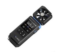FAM-02 B - Anemometro portatile 3 in 1 per temperatura e umidità, con registrazione curva, doppio display, commutazione a cinque unità e triplo allarme per vibrazione della luce sonora