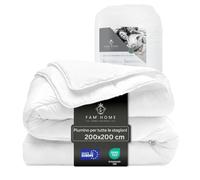 FAM HOME Piumone Piazza e Mezza 200x200 cm Letto 120/140 Tutte le Stagioni | 300 g/m² piumone caldo e traspirante - anallergico certificato OEKO-TEX e lavabile per un comfort ideale in tutte le stagioni