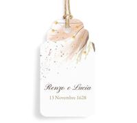 FAMÀ - Bigliettini Bomboniere Personalizzati Tag Matrimonio Flora - Cartellini Personalizzabili per Confezioni Regalo e Confetti