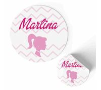 FAMÀ - Etichette Adesive Personalizzate Compleanno Bimbi Girl Ø 38 mm - Sticker Personalizzati con Nome e Data 175pz