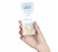FAMÀ - Segnaposto Ringraziamento Azzurro Luna Compleanno Bambini Personalizzati 45 Pz - Segnaposto Compleanno Cartoncino 250 g