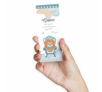 FAMÀ - Segnaposto Ringraziamento Leoncino Compleanno Bambini Personalizzati 45 Pz - Segnaposto Compleanno Cartoncino 250 g