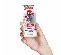 FAMÀ - Segnaposto Ringraziamento Uomo Ragno Compleanno Bambini Personalizzati 45 Pz - Segnaposto Compleanno Cartoncino 250 g