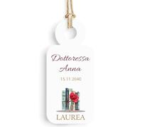 FAMÀ - Tag Bigliettini Bomboniere Personalizzati per Laurea Libri, Cartellini Personalizzabili Bottle