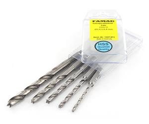 Famag 1597805 - Punte da trapano elicoidali per legno, HSS, 5 pezzi