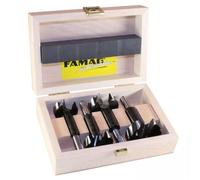 FAMAG 1663.504 Bormax³, Set Di Forstner In Scatola Di Legno, 4 Pezzi