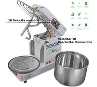 Famag Grilletta IM 6S-230 10 Velocità - Dimensioni 27,5x50x h 39 cm Capacità impasto 6 kg Impastatrice a spirale con testa SOLLEVABILE Cestello removibile inserimento facile impasto bianco