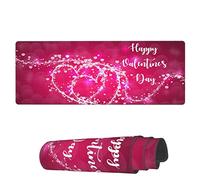 Famame Tappetino per mouse per computer portatile, con scritta "Love Happy Valentines Day", con bordi cuciti, 31,5 x 30 cm, antiscivolo, grande, in gomma, per ufficio, casa