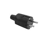 FAMATEL 1104-Spina Schuko 4,8 mm Gomma 16A-A, Nero