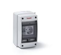 FAMATEL - Armadio Acqua IP65 con magnetotermico | 1 Presa TTL | 16A | 250V | Bianco
