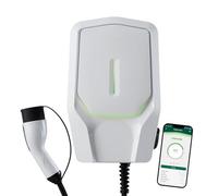 FAMATEL E-3lectric Wallbox Advance Solar | Caricatore per auto elettrica con compatibilità solare | Tipo 2 | 7,4 kW | Cavo da 5 m | Bluetooth + App | Scheda RFID | IP54 | IK08 | Interno/Esterno