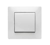 Famatel EM09120 Interruttore | Interruttore da Incasso | Serie Habitat 15 Si Adatta Perfettamente | Prodotto Completamente Privo di alogeni | 10A | 250 V | Bianco, 8,5 x 8,5 x 5 cm
