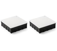 FAMATEL - Scatola stagna | Coperchio con viti | Senza coni | 200x200x60 | Grigio (Confezione da 2)