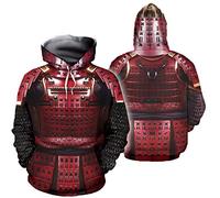 famesale Felpa Vintage Giapponese Samurai Felpa con Armatura 3D L'Ultimo Samurai: Bushi dou Samurai Costume
