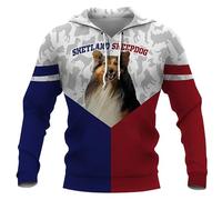 famesale Moda Uomo Donna Felpa con Cappuccio Grafica 3D Stampata Tricolore Shetland Sheepdog Felpe con Cappuccio Animali Felpa Chihuahua Pullover