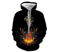 famesale Musica Neutra Chitarra Chitarra elettrica Set di Batteria Cantante di Strada Bar Canta Hip Hop Rap Band Felpa Casual Felpa con Cappuccio a Maniche Lunghe Felpa con Cappuccio