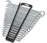 FAMEX 10355-15 - Set di chiavi combinate ad anello, con supporto per attrezzi, 15 pezzi, con 15, 16, 18 mm