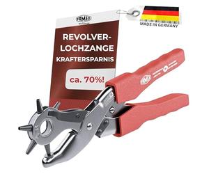 Famex 3519 - Punzonatrice a revolver con sostegno a leva, ca. 70% risparmio di forza - Pinza Fustellatrice Fori