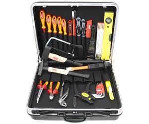 Famex 678-10 - Set di attrezzi da elettricista, 31 pezzi, in cassetta ABS 25 l