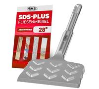 FAMEX 8342 SDS-Plus - Scalpello per piastrelle, 165 mm, bordo extra largo 75 mm, angolato per una facile rimozione delle piastrelle, acciaio ad alte prestazioni