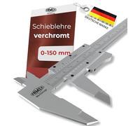 FAMEX Calibro scorrevole di precisione 0-150 mm, risoluzione 0,05 mm, strumento di misurazione per dimensioni esterne, interne e profondità, pulsante di regolazione, custodia, ideale per officina, fai